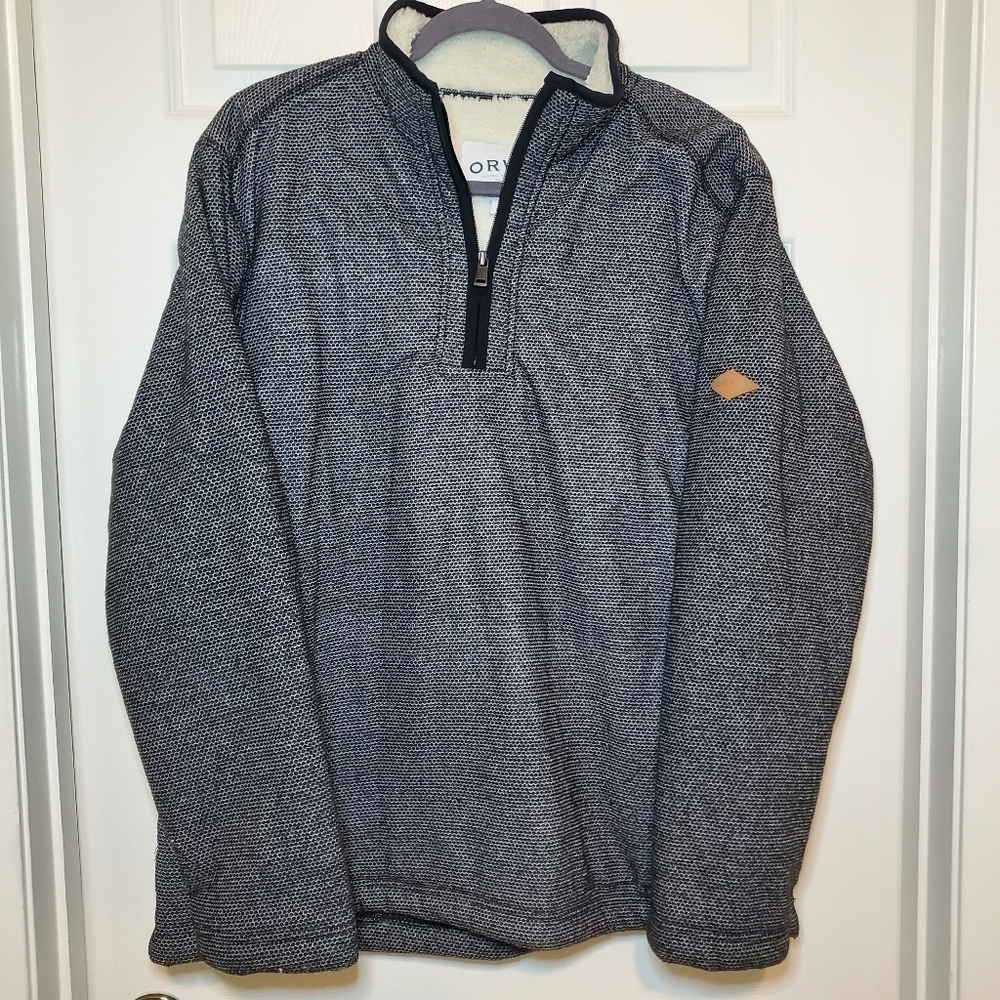 Orvis Brighten Men Sherpa Black Pullover Sweater XL